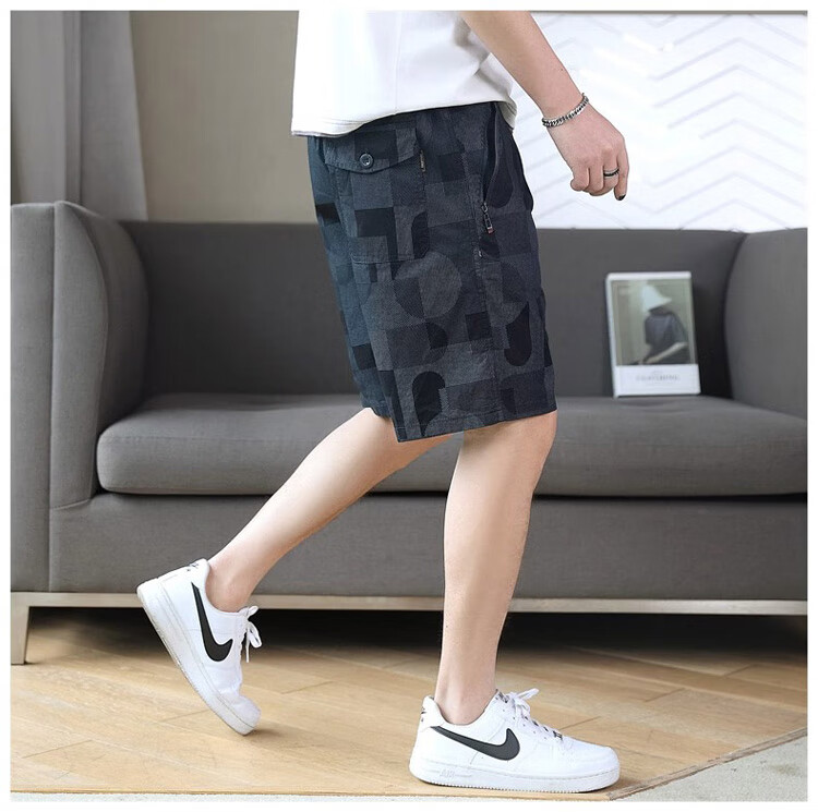 JEEP SPIRIT Men's Shorts, Sports Summer Wear Pants, Beach Casual Five-Point Shorts, American Workwear Style, Pure Cotton Mid-Length Pants 4