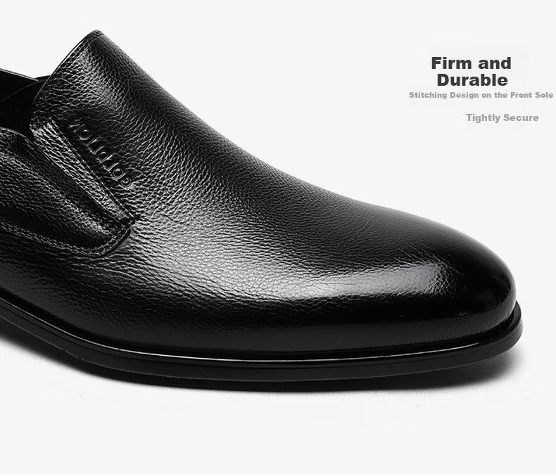 Goldlion Men's Business Leather Shoes, Spring Style, Soft And Durable Loafers, G521510038AAB, Black, Size 41 10