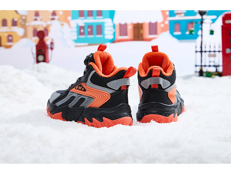 361° Kids Winter Cotton Shoes 24 Size Unisex Toddler Outdoor Warm Fleece Lined Durable Cotton Shoes Purple 30 4