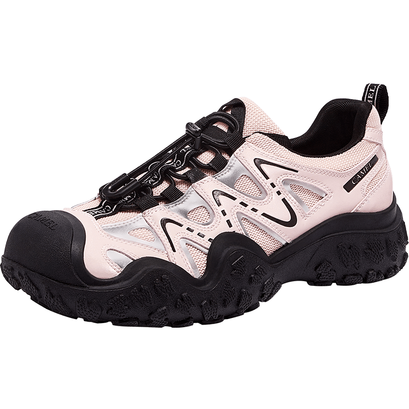 CAMEL Classic Ugly Cute Women's Fashion Colorblock Thick Sole Outdoor Casual Shoes L24S255657A Silver/Black/Pink Size 39