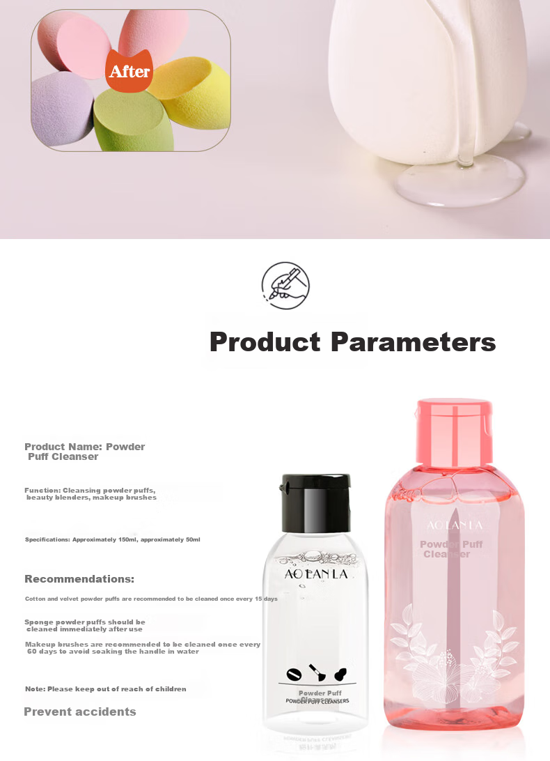 AOLANLA Makeup Sponge Cleanser, Foundation Brush And Cosmetic Brush Cleaner, Cosmetics Cleaning Solution, 50ml 4