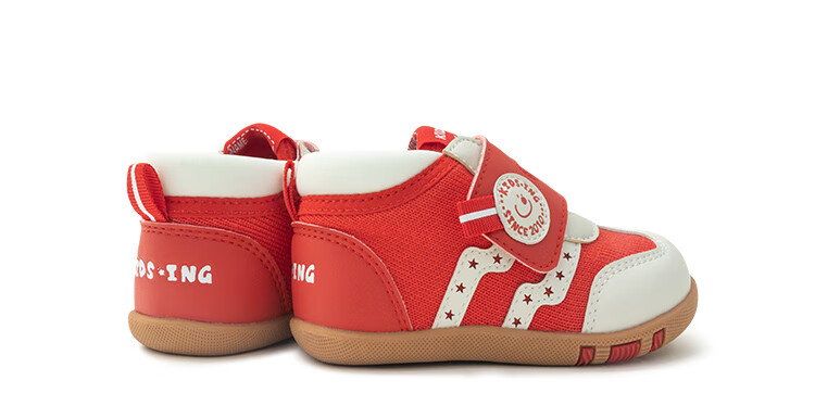 Kids.ing Cadixing Toddler Shoes Stage 1 Autumn Season for 1-2 Year Old Infants, Boys And Girls Soft Sole Non-Slip Mesh Shoes, Red, Size 18 11