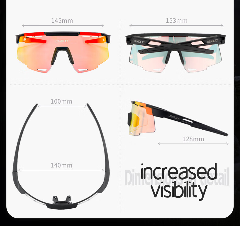 OBAOLAY Cycling Glasses with Photochromic Lenses, Myopia-Resistant Running Glasses, Windproof Professional Sports Goggles 10