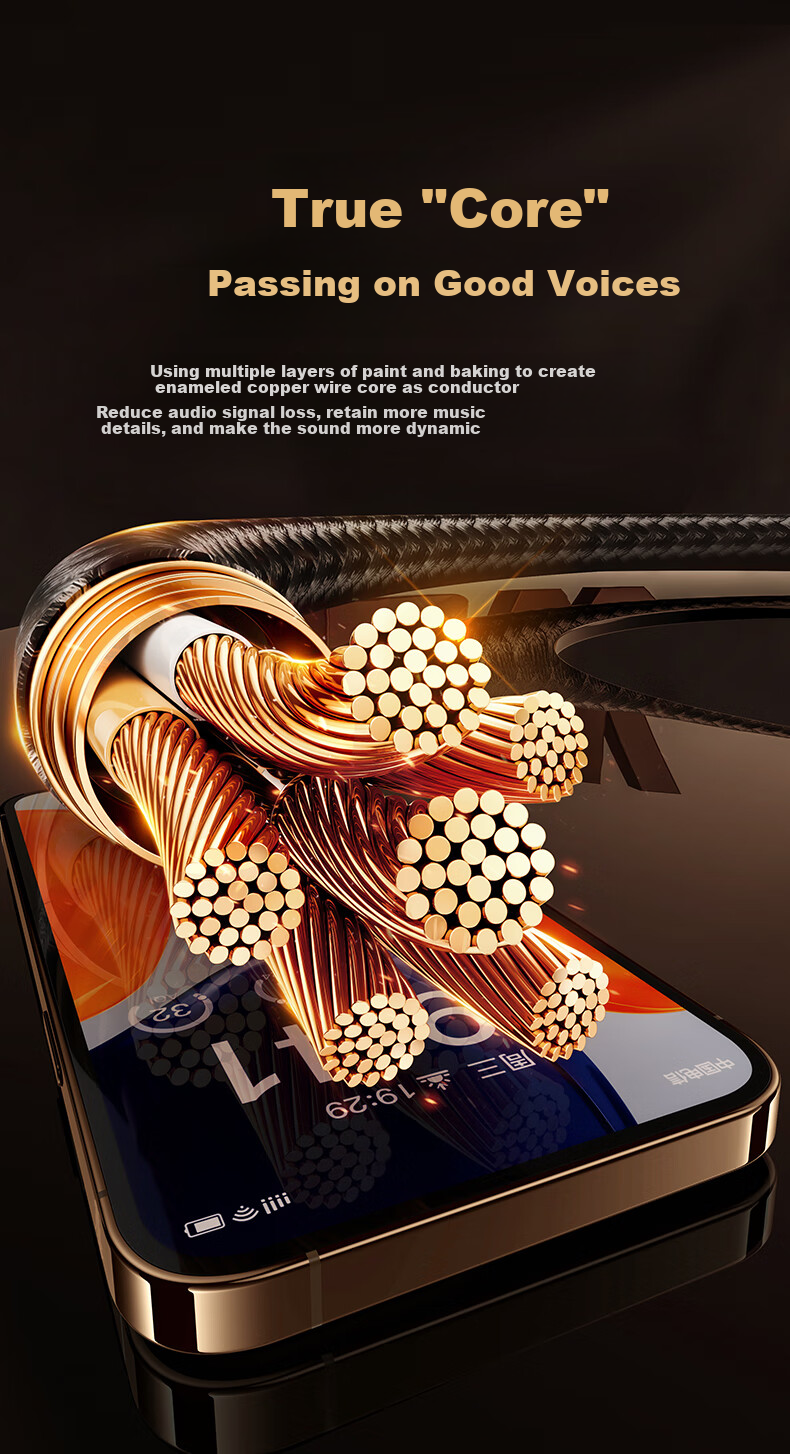 BIAZE Type-C to 3.5mm Audio Adapter Cable DAC Decoding Car AUX Audio Cable, Suitable for Apple 18/17/16 Huawei Phones, Headphones to Connect Speakers, 0.5 Meter Braided Versio 10