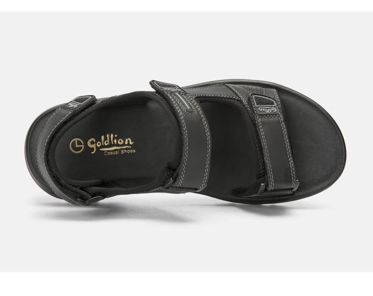 Goldlion Men's Shoes, Summer New Style Men's Sandals, Lightweight Comfortable Outdoor Beach Shoes, G596520048AAF, Black, Size 38 9