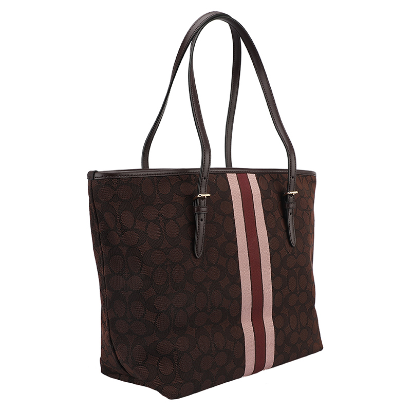 coach 蔻驰 奢侈品 女士深咖色帆布手提单肩托特包 f39043 imbmc