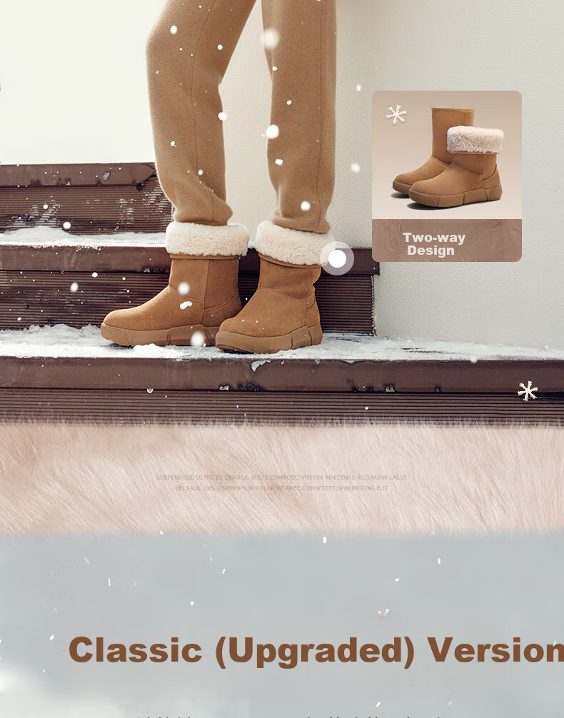 SENDA Snow Boots for Women, 2024 New Warm Plush Northeast Short Boots, Red-Medium/short Dual Wear, Size 37 5