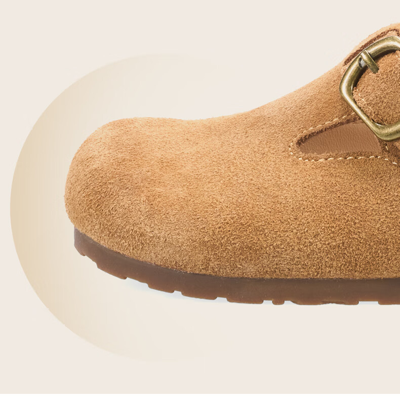 RED DRAGONFLY Children's Autumn Shoes, Boys And Girls Flats, Soft-Soled Birkenstock-Style Shoes, Small Leather Shoes, Q51BPPF406, Khaki Color, Size 32 2