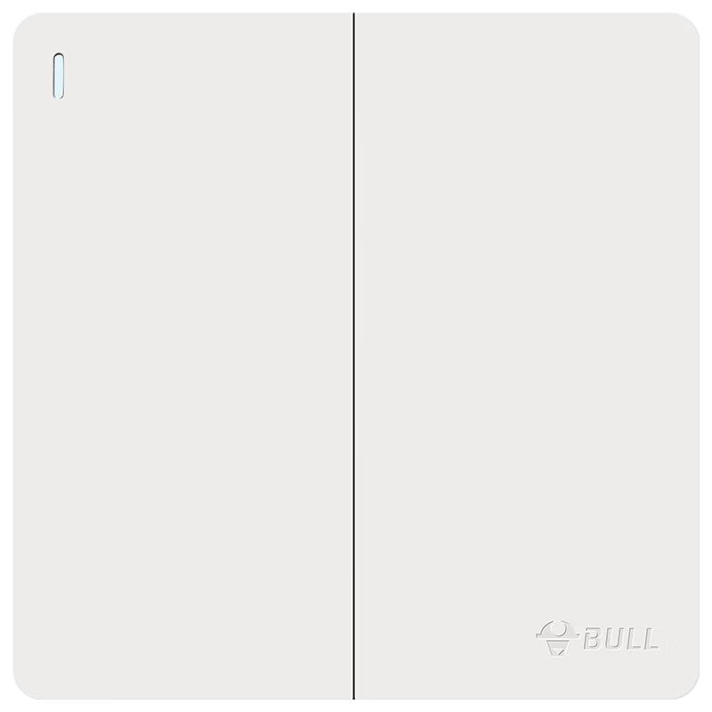 BULL Switch Socket G12 Skin-Feel Matte Cream Style Two-Way Single Control Switch Large Panel Switch G12K211 Mijuan White