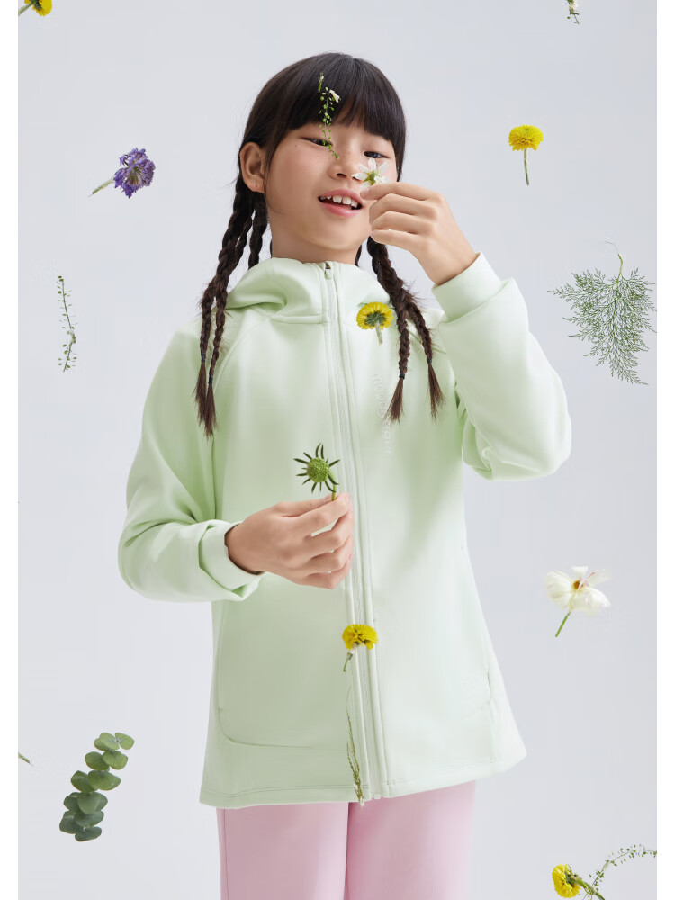 Moodytiger Children's Windproof High-Elasticity Jacket, Moisture-Wicking And Comfortable Sports Coat for Boys And Girls, Spring And Autumn Outerwear with Fleece Lining 10