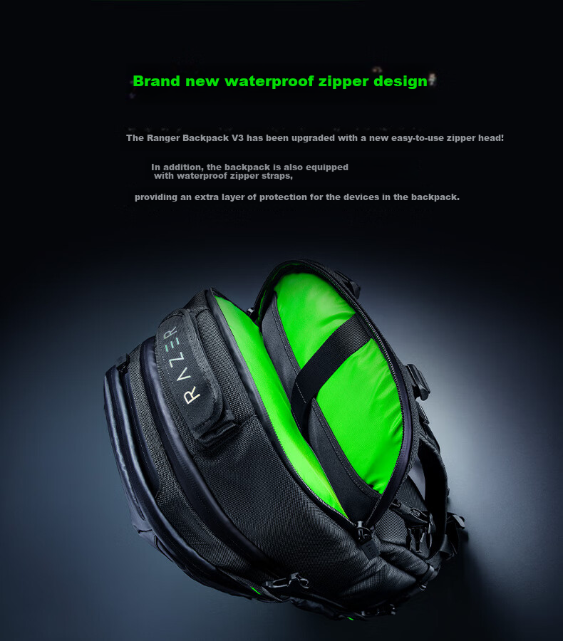 Razer Warrior Backpack V3 Colorful Edition, 16-Inch, Backpack, Waterproof And Wear-Resistant, Laptop Bag, Business Commute Travel, Large Capacity Student Schoolbag 4