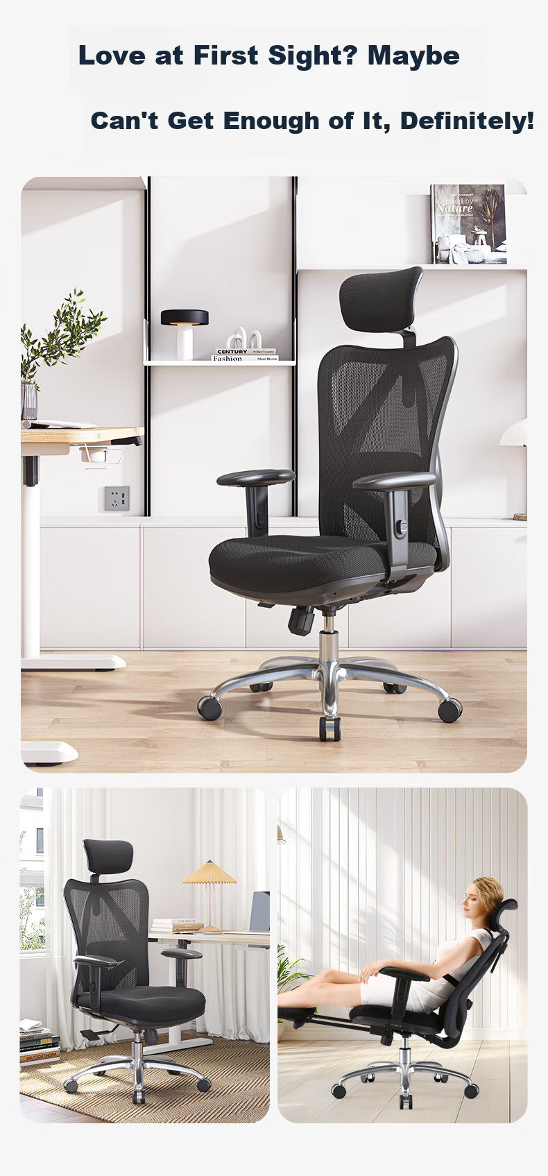 SIHOO M18 Ergonomic Office Chair, Home Computer Chair, Swivel Chair with Four-Way Lumbar Support 16