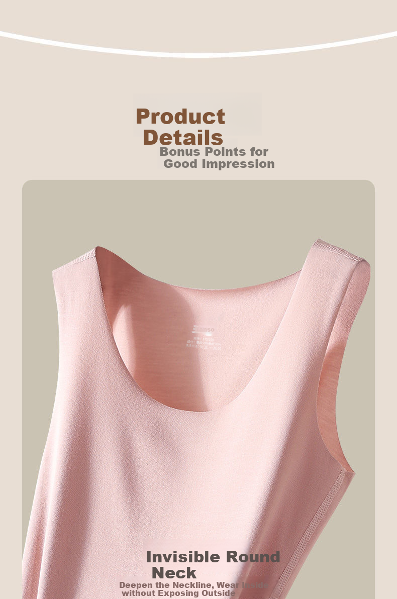 LangSha Camisole Tank Top for Women, Summer Lightweight Ice Silk Seamless Undershirt, 7A Antibacterial Inner Wear, Slim-Fit Sleeveless Top 12
