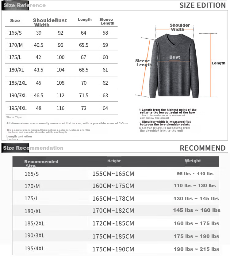 Hengyuanxiang 100% Fine-Spun Wool Sweater for Men, Machine Washable, Autumn And Winter Pullover Thin Sweater, Men's V-Neck Knit Sweater, Business Casual Solid Color Pure Wool Clothing, 20007003, Bright Red, Size 165 10