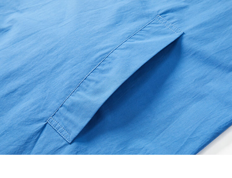 Dme Simple Healing Blue Long Dress Spring Autumn Round Neck Pullover Gathered Long Sleeve Mid-Length Dress 13