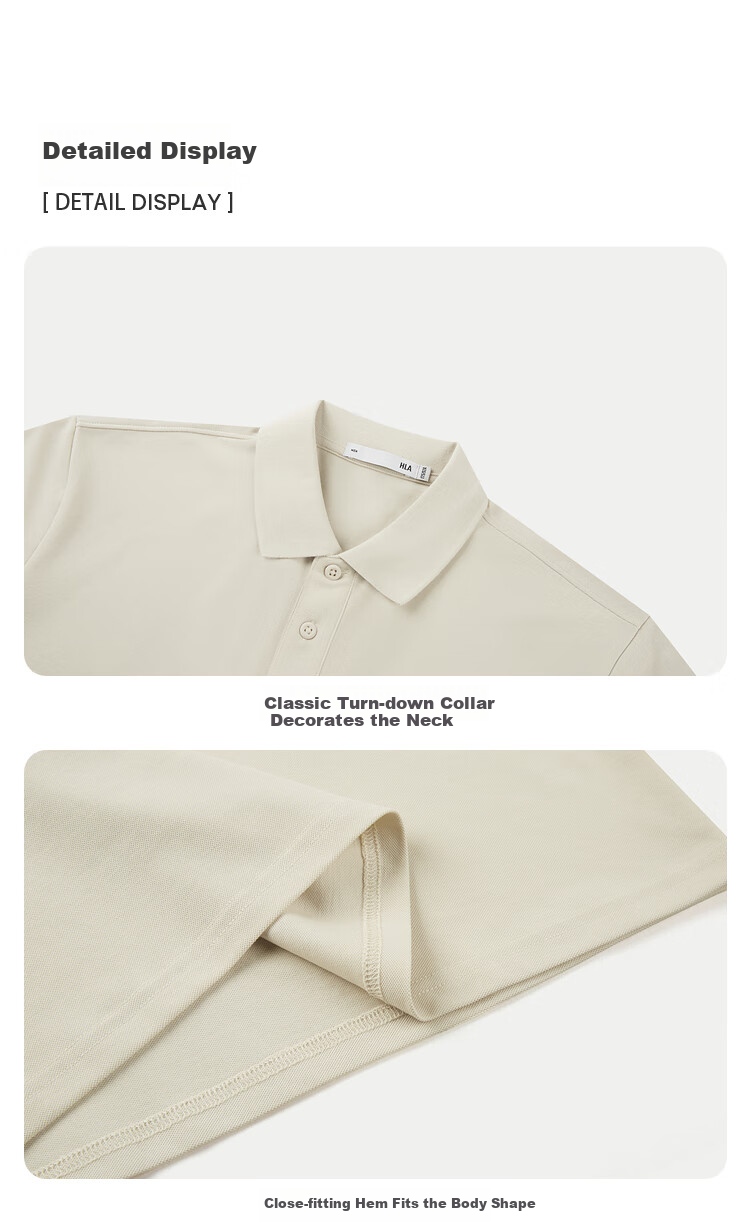 HLA POLO Shirt for Men, Snake Year Celebration Series, Cool-Feeling Large Size, Turn-Down Collar Short Sleeve, Summer Wear 8