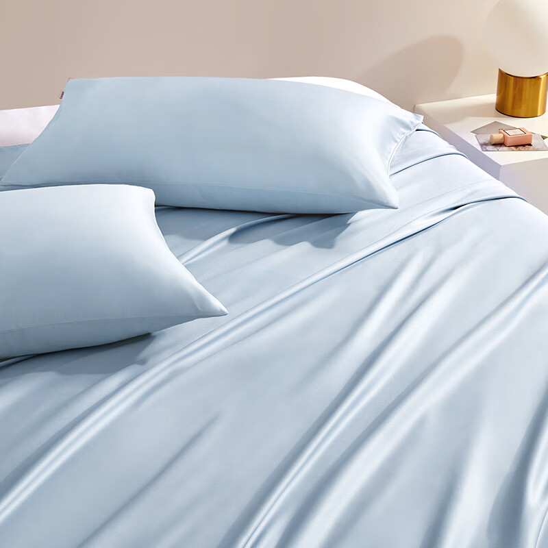 BEYOND Home Textiles 60-Count Long-Staple Cotton Pure Cotton Bed Sheet Single Piece Set, Distant River Blue 240*260cm Home Living Room