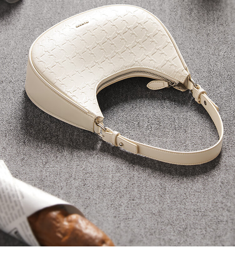 Miaodi 2026 Cowhide Embossed Underarm Baguette Crescent Elegant Workplace Commuter Handbag Crossbody Bag Birthday Gift 6