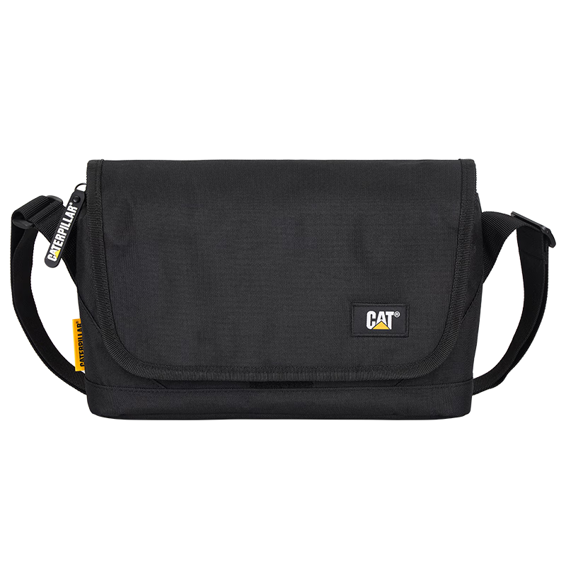CAT Crossbody Bag, Shoulder Bag, Lightweight Messenger Bag, Casual Satchel, 11-Inch IPad Bag, Trendy Flip-Top Large Capacity Black 84512