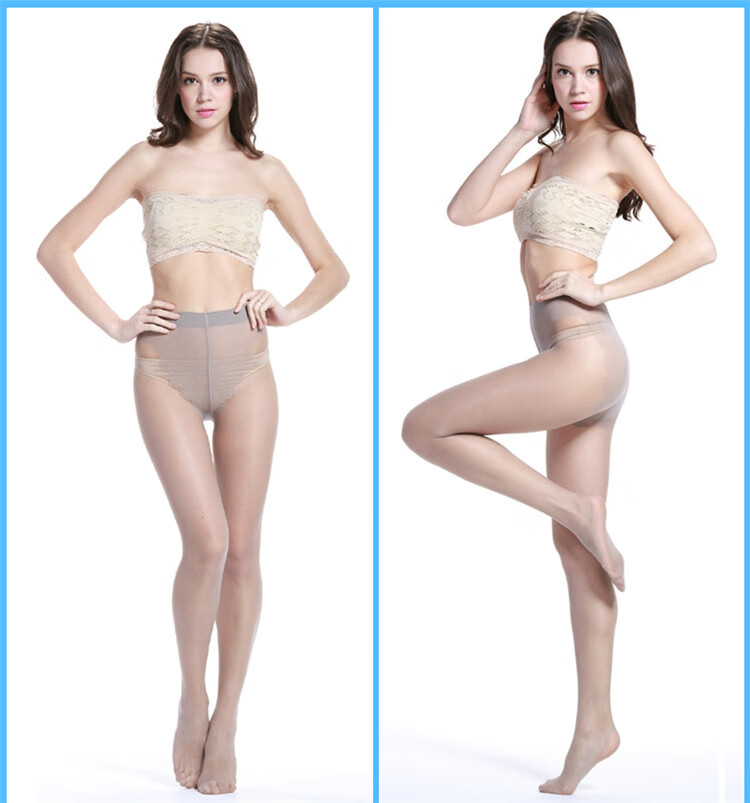LangSha Silk Stockings, Ultra-Thin Sexy Bikini Butterfly Crotch Pantyhose for Women, One Size Fits All, Black, 2 Pairs 14