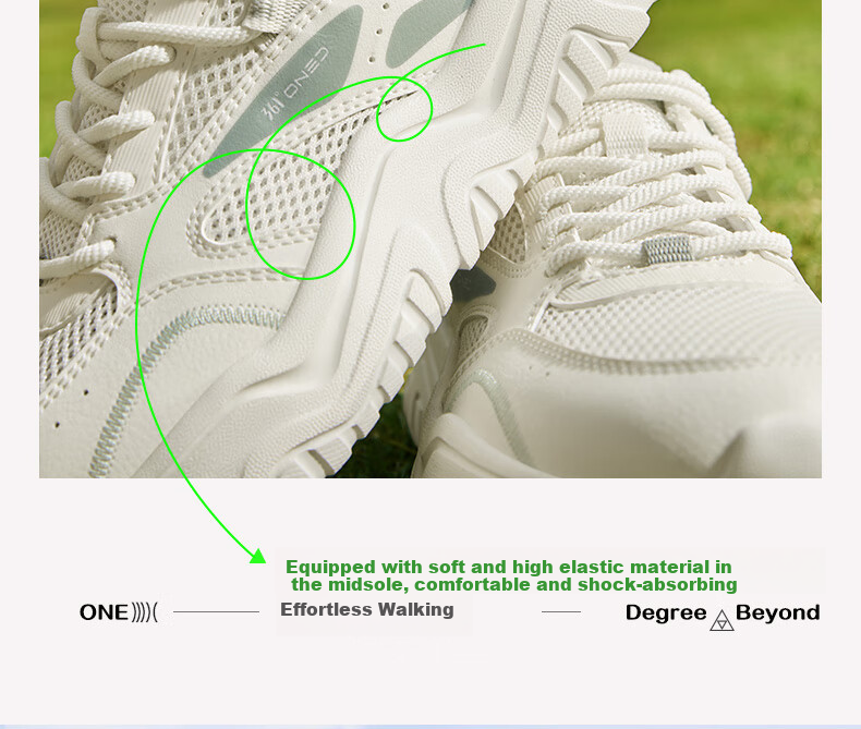 361° Women's Sports Shoes, Spring And Summer Mesh Thick-Soled Heightening Casual Commuter Dad Running Shoes for Women, 682426763F-5 13