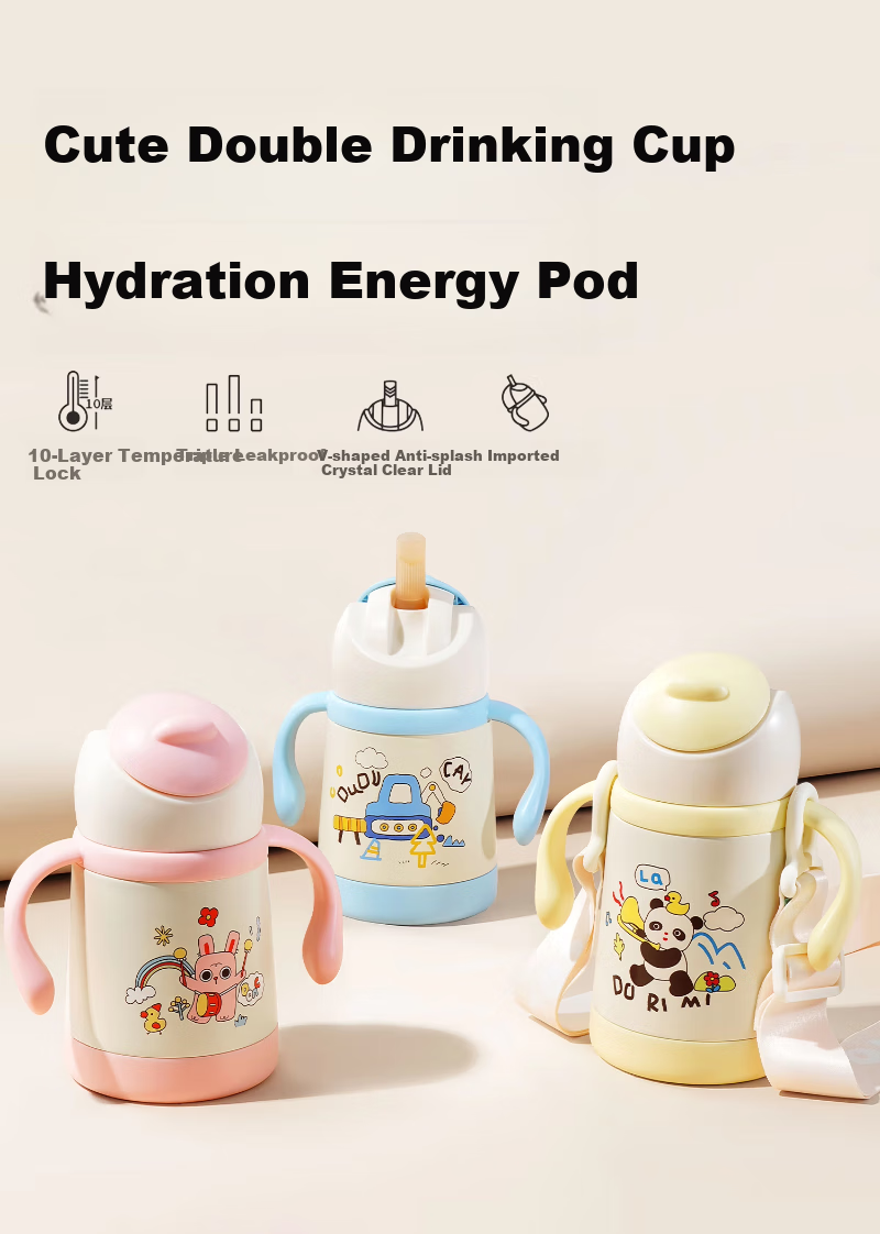 Scoornest Children's Insulated Cup with Straw, Baby Upgraded Seagull Valve, Infant Sippy Cup, Milk Bottle, Water Cup 2