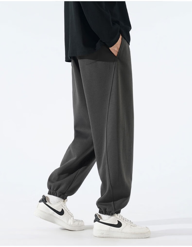 JEEP SPIRIT Men's Loose Casual Pants, Trendy Versatile Joggers, Height-Increasing Long Pants, Black, 2XL 9