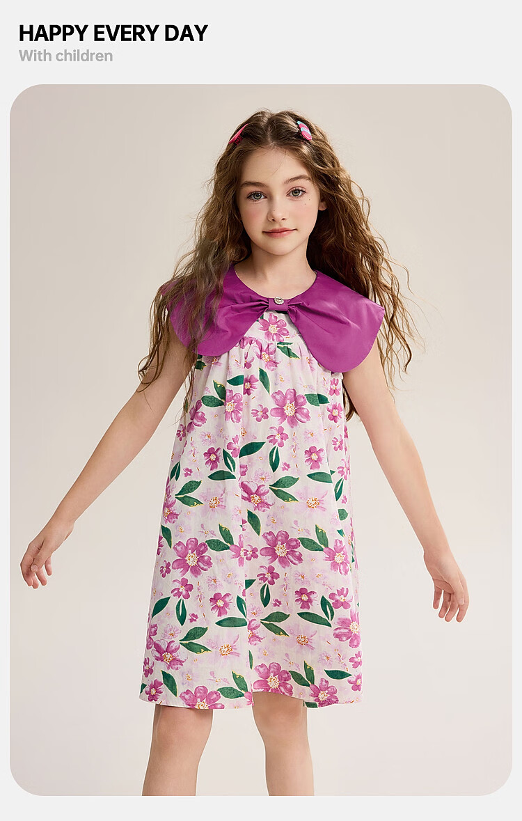 ASK JUNIOR Girls Summer Dress Lightweight Breathable Vacation Princess Dress 18