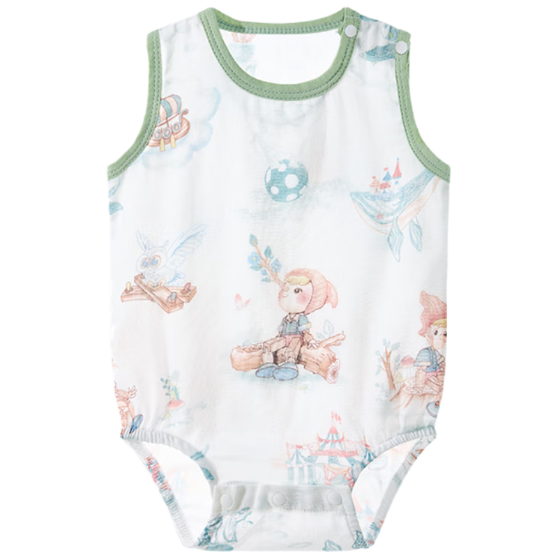 Beitaisi Mint Baby Clothes Summer Thin Romper Newborn Infant Boys And Girls Vest Bodysuit