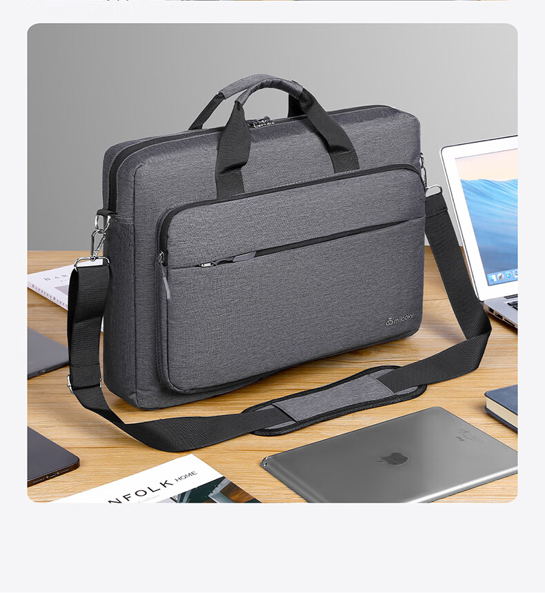 Milooky Single Shoulder Laptop Bag Large Capacity for Men Compatible with Apple Huawei 13/13.6/14 Inch Briefcase Laptop Bag 8