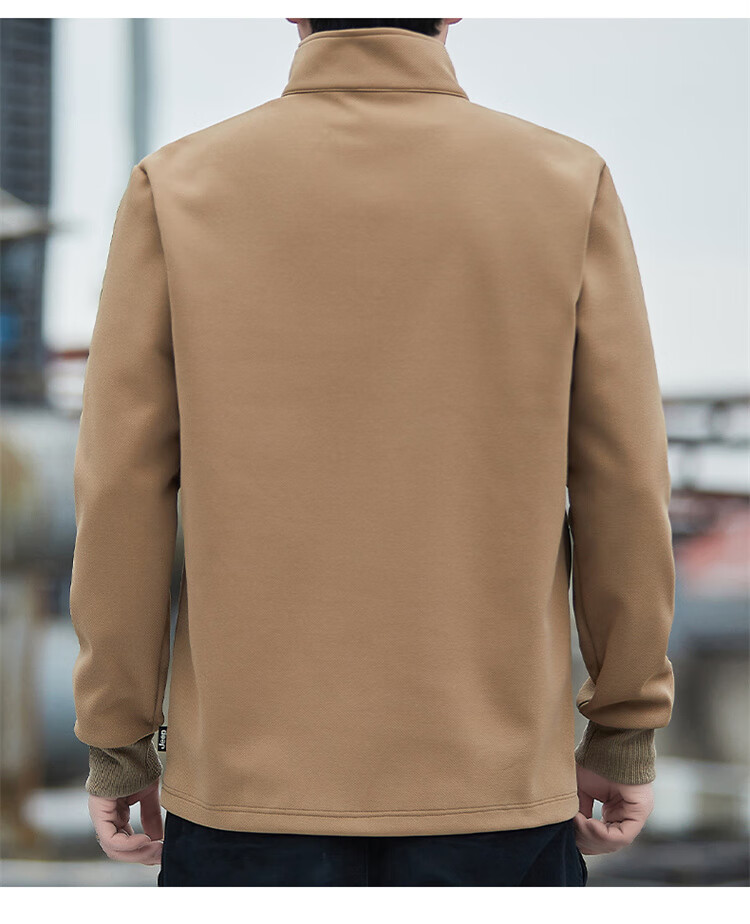 JEEP Men's Sweatshirt, Loose-Fitting Long-Sleeve T-Shirt for Spring And Autumn, Trendy Top, Base Layer, Dark Brown, M 6