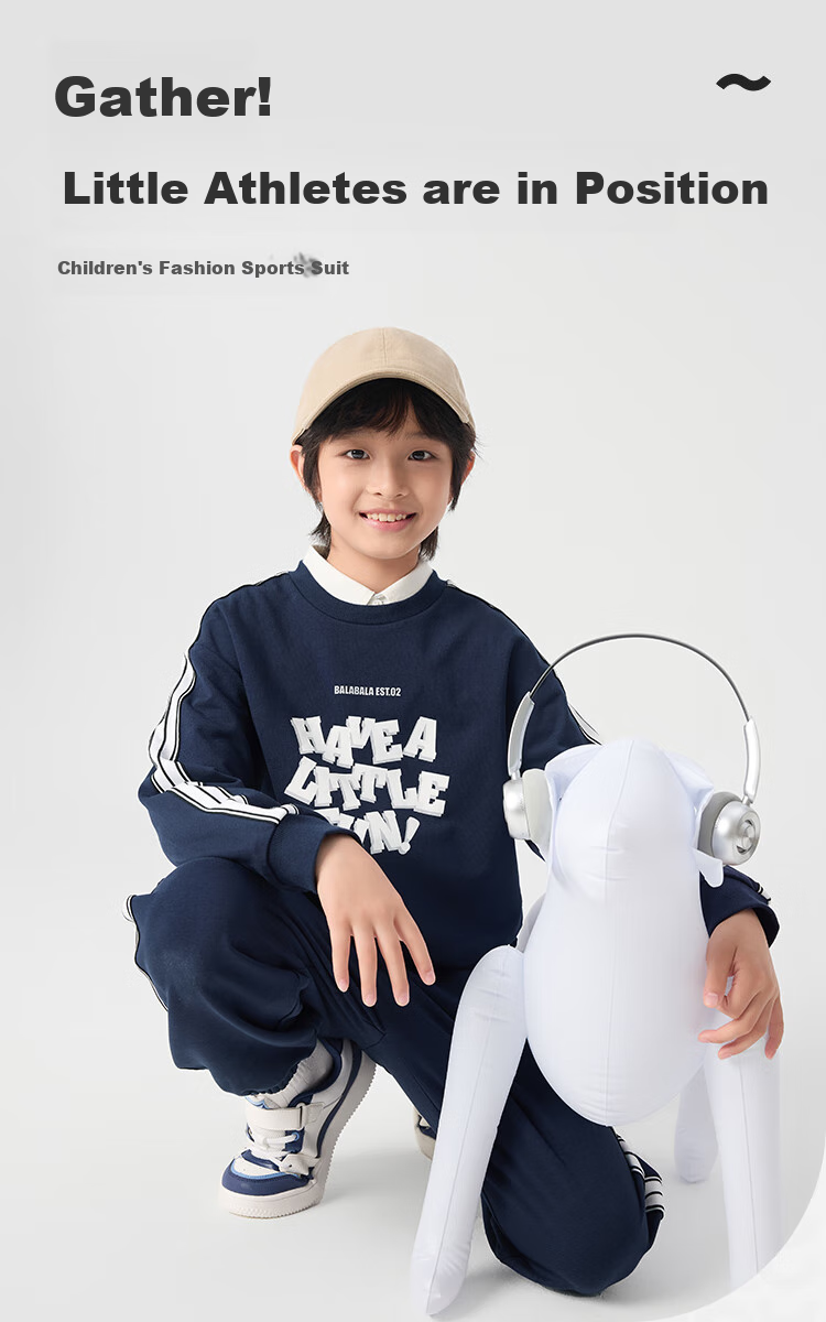 BALABALA Children's Clothing Set, Boys And Girls Long-Sleeve Spring And Autumn Outfit, Baby Loose Sweatshirt Trendy 208125104205 1