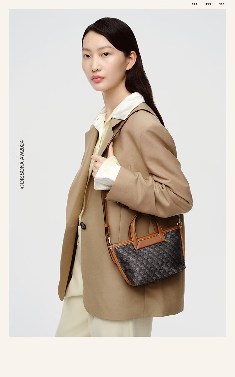 DISSONA Lucky Charm Foldable Earrings Bag, Women's Handbag, Monogram Shoulder Bag, Tote Bag with Handle, Birthday Gift, Brow 8