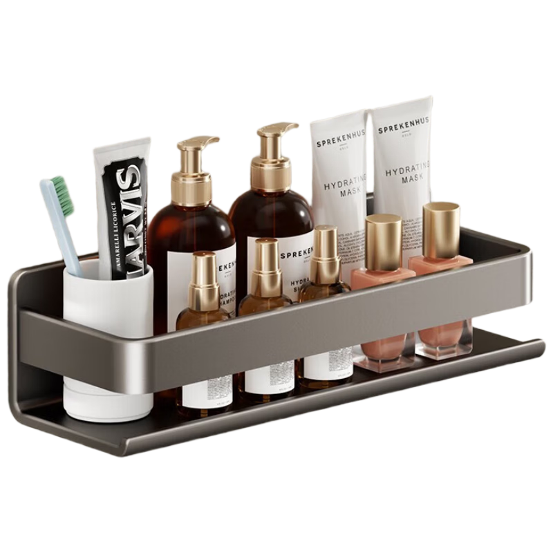 Cobbe Bathroom Storage Rack Wall-Mounted No-Drill Toilet Organizer Shower Bathroom Supplies Shelf 30cm