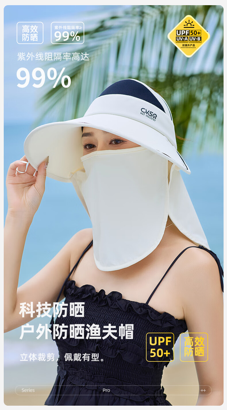 GRGN Sun Protection Hat for Women with Wide Brim, Sun Hat, Fisherman Hat, Outdoor UV Protection Face Shield Hat for Wome 1