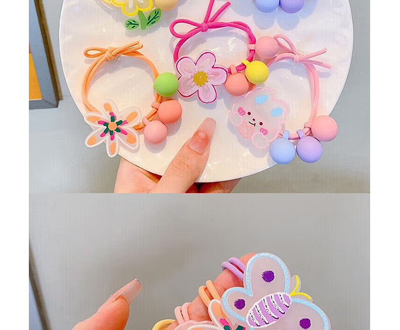 Jiaoxuefei Fresh And Fun Hair Ties, 10 Pieces, Gentle on Hair, Rubber Bands, Fresh And Cute Ponytail Hair Bands for Wome 5