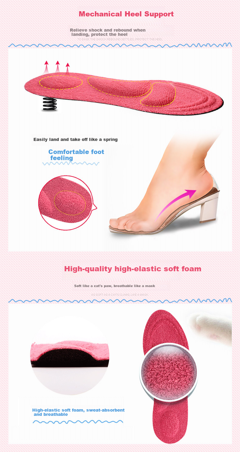 Eleft Towel-Circle Fleece Warm Insoles, 4D Foam Support Arch Pad, Sweat-Absorbing Breathable Odor-Proof Insoles, Peach Pink Women's Style 2