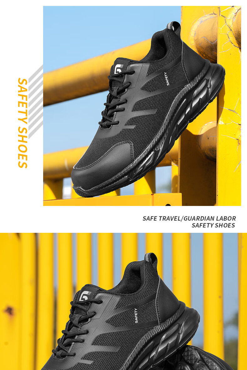 JUNBU Safety Shoes for Men, Summer Breathable, 10kV Insulated, Anti-Smashing, Puncture-Resistant, Ultra-Light Work Shoes F126TKV Size 45 2