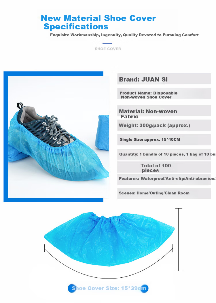 Jiansi Disposable Shoe Covers, Non-Woven Fabric, 100 Pieces, Thickened, Non-Slip, for Home Indoor Use, Dust-Proof Foot Covers 3