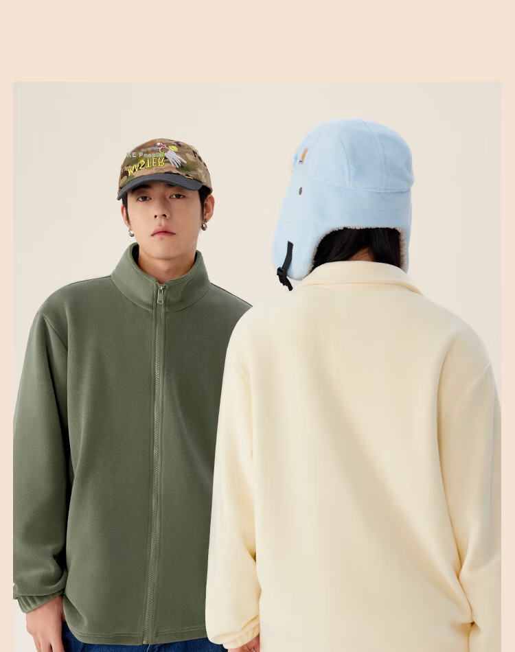 MINISO Fleece Jacket for Men, Winter Warm Coat, Fleece-Lined Cardigan Inner Liner Jacket, Black, M 12