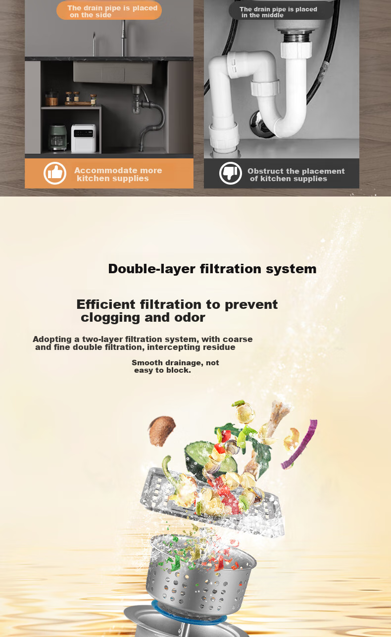 Meishijie Sink, Large Single Basin Kitchen Sink, Integrated Basin, Nano 304 Stainless Steel Vegetable Washing Sink, Dishwashing Sink 11