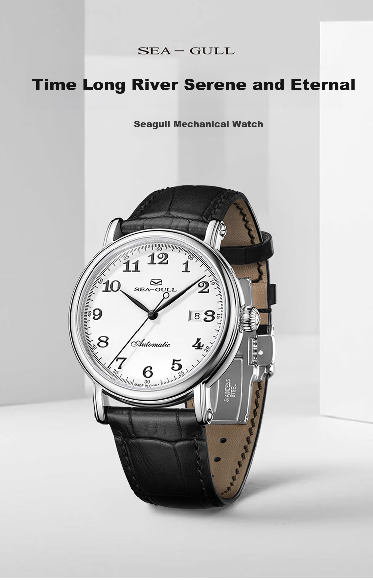 SEAGULL Automatic Mechanical Watch for Men, Simple Calendar Men's Watch, Birthday Gift for Men, National Watch 819.13.1054 1