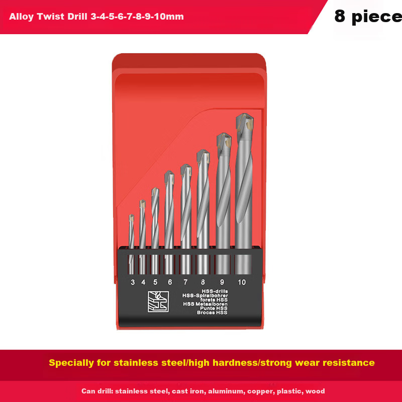 Baolian Tungsten Carbide Drill Bit Set for Stainless Steel, Tile, Spring Steel, Angle Iron, Cast Iron And Metal Drilling