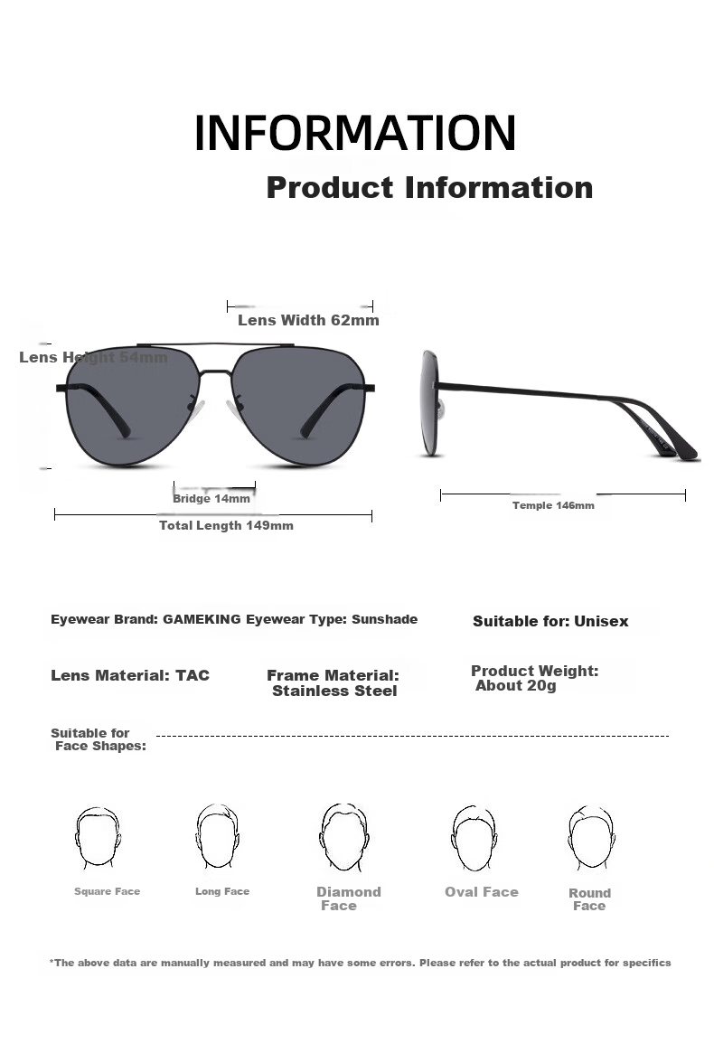 Gameking Polarized Sunglasses for Men And Women, Classic Frog Design Driving UV Protection Glasses 19208 Black 9