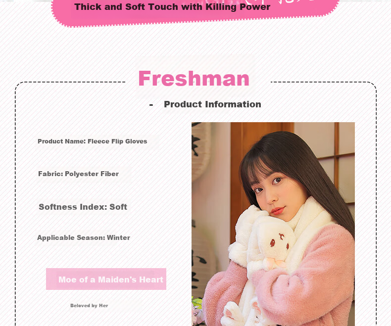 677888 Flip-Top Gloves for Women, Winter Student Cute Cycling Warm Half-Finger Christmas Gift for Girls Birthday Present 14