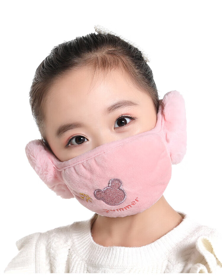 Adandyish Cartoon Green Hanging Ear Mask for Children, Autumn And Winter Windproof Warm Cycling Dust-Proof Cold-Resistant Thickened Protective Ear Covers 13