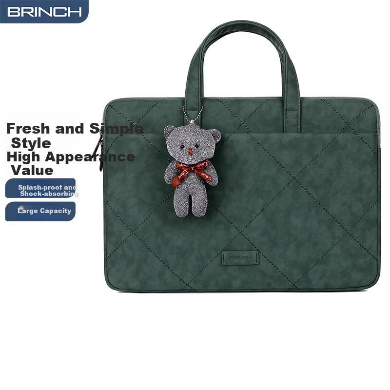 BRINCH Laptop Bag for Women, 14/15 Inch Business Commute Simple Style Suitable for Apple Huawei Laptops