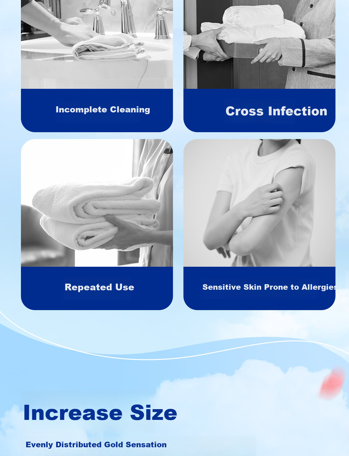 Ankexin Disposable Bath Towels, 5 Individually Wrapped, Extra Large And Thick, 70x140cm, Soft Cotton Towel with Pearl Pattern, Travel-Friendly And Portable 2