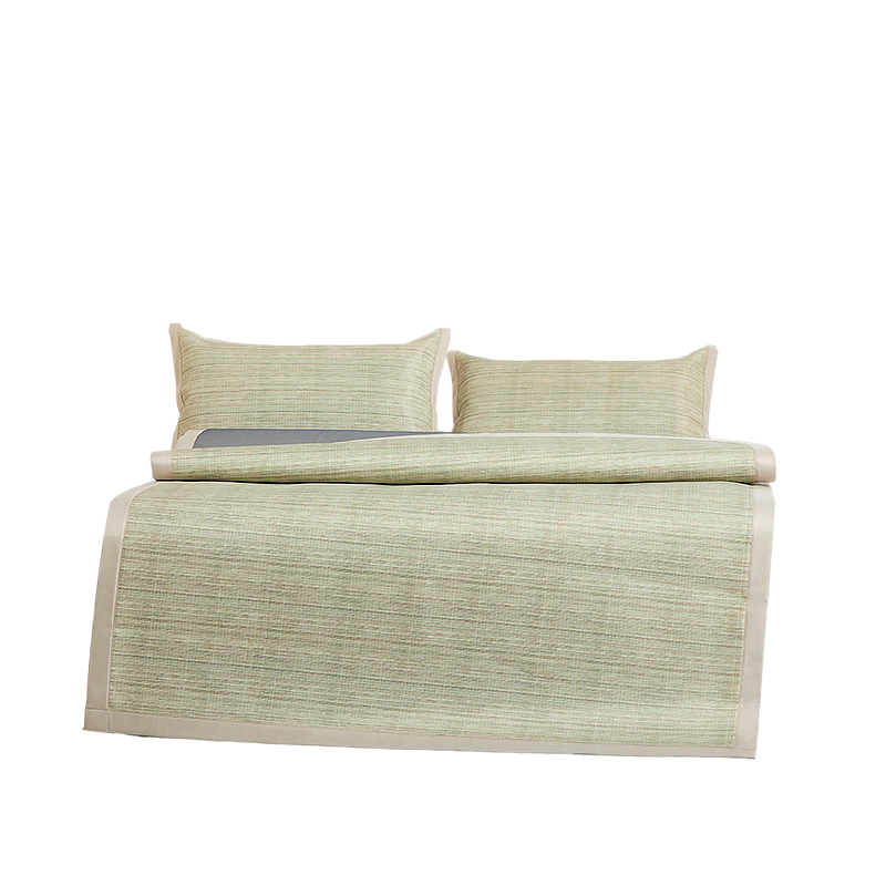 FUANNA Ice Silk Cooling Mat 450D Thick Silk Cool Ice Silk Mat Class A Cooling Mat Single/Double Three-Piece Set 1.5x2m