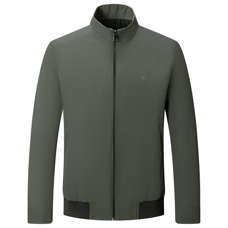 SEPTWOLVES Jacket for Men, Spring And Autumn Stand-Up Collar Business Casual Commute Menswear, Army Green-1799, Size L (170/88A)